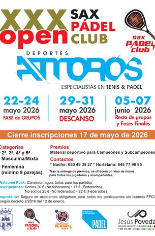 CIRCUITO CLUB FPCV XXX SAX PADEL CLUB